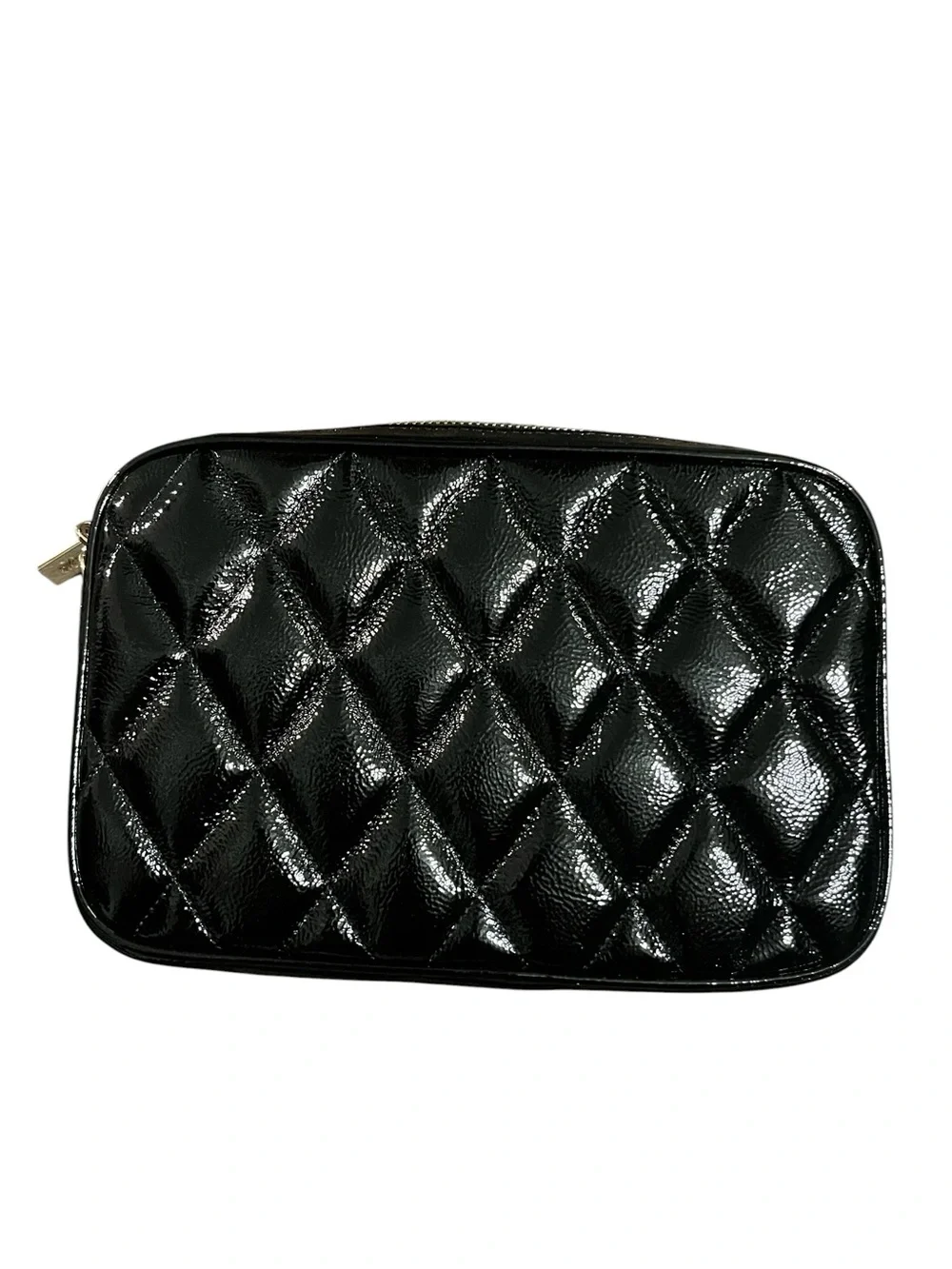 Kate Spade Black Quilted Crinkle Patent Leather Crossbody and Card Holder Set